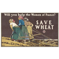 Will You Help the Women of France? Save Wheat, 1918-Paper Art-32"x20"