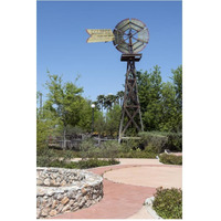 Windmill in the Will Looney Legacy Park at the Museum of South Texas History in Edinburg, TX-Paper Art-42"x62"