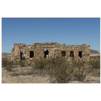 Remnants of an old stone house in the small settlement of Terlingua, in Brewster County, TX-Paper Art-32"x22"