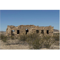 Remnants of an old stone house in the small settlement of Terlingua, in Brewster County, TX-Paper Art-62&quotx42"