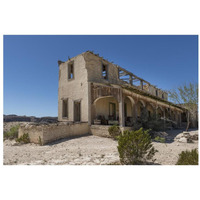 Remains of an old structure in Terilingua, southern Brewster County, TX-Paper Art-32"x22"