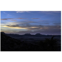 Sunset over the low mountains in the rugged terrain north of Big Bend National Park in the "Trans-Pecos" region of southwest Texas-Paper Art-26"x18"