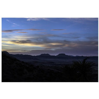 Sunset over the low mountains in the rugged terrain north of Big Bend National Park in the "Trans-Pecos" region of southwest Texas-Paper Art-32"x22"