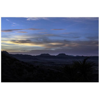 Sunset over the low mountains in the rugged terrain north of Big Bend National Park in the "Trans-Pecos" region of southwest Texas-Paper Art-38"x26"