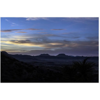 Sunset over the low mountains in the rugged terrain north of Big Bend National Park in the "Trans-Pecos" region of southwest Texas-Paper Art-50"x34"