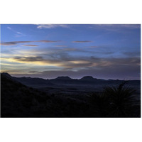 Sunset over the low mountains in the rugged terrain north of Big Bend National Park in the "Trans-Pecos" region of southwest Texas-Paper Art-62"x42"