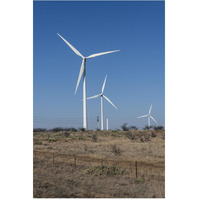 Wind turbines in Shackelford County, TX, northeast of Abilene-Paper Art-42"x62"