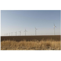 A wind-turbine farm near the city of Snyder in Scurry County, TX-Paper Art-20"x14"