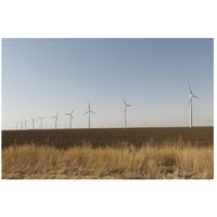 A wind-turbine farm near the city of Snyder in Scurry County, TX-Paper Art-26"x18"