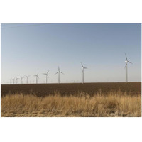 A wind-turbine farm near the city of Snyder in Scurry County, TX-Paper Art-38"x26"