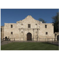 Doorway to the Alamo, an 18th-century mission church in San Antonio, TX-Paper Art-24"x18"