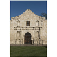 Doorway to the Alamo, an 18th-century mission church in San Antonio, TX-Paper Art-14"x20"