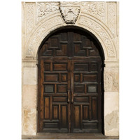 Doorway to the Alamo, an 18th-century mission church in San Antonio, TX-Paper Art-28"x38"