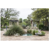 Water feature in a courtyard at the Lady Bird Johnson Wildflower Center, near Austin, TX-Paper Art-38"x26"