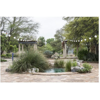 Water feature in a courtyard at the Lady Bird Johnson Wildflower Center, near Austin, TX-Paper Art-50"x34"