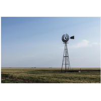 Windmill in rural Gray County in the Texas panhandle-Paper Art-38"x26"