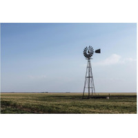 Windmill in rural Gray County in the Texas panhandle-Paper Art-62"x42"