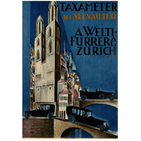 Taxameter A Welti-Furrer AG / Zurich - Vintage Aged Paper Style-Paper Art-18"x26"