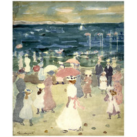 Sunday on the Beach, ca. 1896-1898-Paper Art-15"x18"