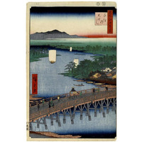 Senju Great Bridge, No. 103 from One Hundred Famous Views of Edo,1856-Paper Art-16"x24"