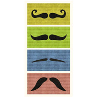 Mustache: Stacked-Paper Art-14"x26"