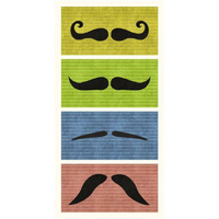 Mustache: Stacked-Paper Art-20"x38"