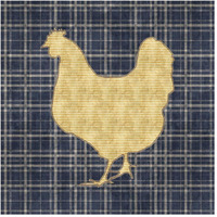 Country Style Hen-Paper Art-20"x20"