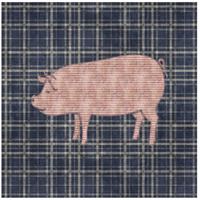 Country Style Pig-Paper Art-26&quotx26"