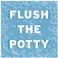 Bathroom Signs - Bubbles - Flush the Potty-Paper Art-32"x32"