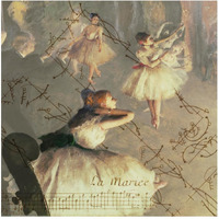 Degas Dancers Collage 4-Paper Art-20"x20"