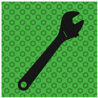 Hand Tools - Wrench and Hex Nut-Paper Art-32"x32"