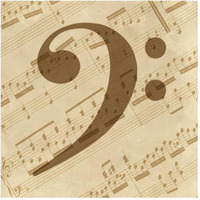 Music - Bass Clef-Paper Art-20"x20"