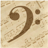 Music - Bass Clef-Paper Art-38"x38"