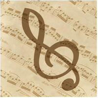 Music - Treble Clef-Paper Art-20"x20"