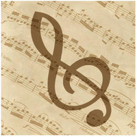 Music - Treble Clef-Paper Art-26"x26"