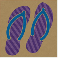 Summer Fun: Flip Flops-Paper Art-20"x20"