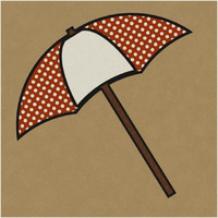 Summer Fun: Umbrella-Paper Art-38"x38"