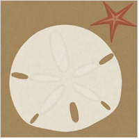 Summer Fun: Sand Dollar-Paper Art-20"x20"