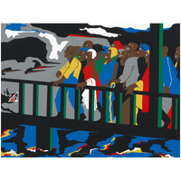 Confrontation on the Bridge, 1975-Paper Art-18"x14"