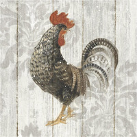 Farm Friend II on Barn Board -Paper Art-38"x38"