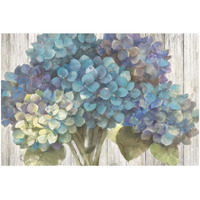 Turquoise Hydrangea on Barn Board -Paper Art-32"x22"