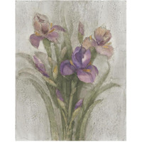 Purple Iris Garden on Grey -Paper Art-24"x30"