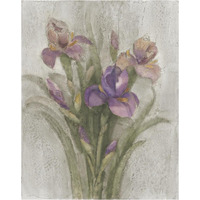 Purple Iris Garden on Grey -Paper Art-30&quotx37"