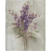 Purple Larkspur Garden on Grey -Paper Art-24&quotx30"