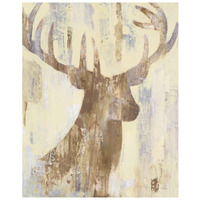 Golden Antlers I Neutral Grey -Paper Art-22"x26"