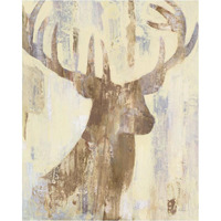 Golden Antlers I Neutral Grey -Paper Art-30"x37"