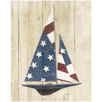 American Flag Sailboat -Paper Art-18"x22"