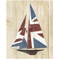 British Flag Sailboat -Paper Art-18"x22"