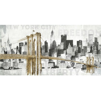 New York Skyline I -Paper Art-38"x20"