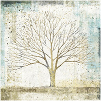 Solitary Tree Collage -Paper Art-32"x32"